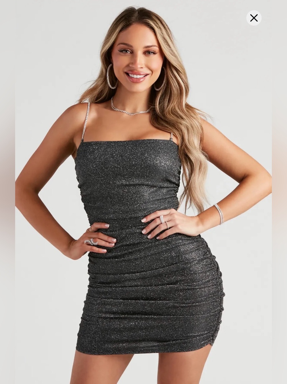 Give Me The Glitz Glitter Mini Dress - medium